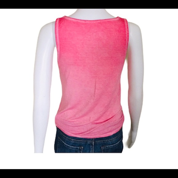 PINK ROSE Vintage Tie-Dye/Ombré Tank/Top With Knotted Tie Front Pink Size Small - Picture 3 of 10